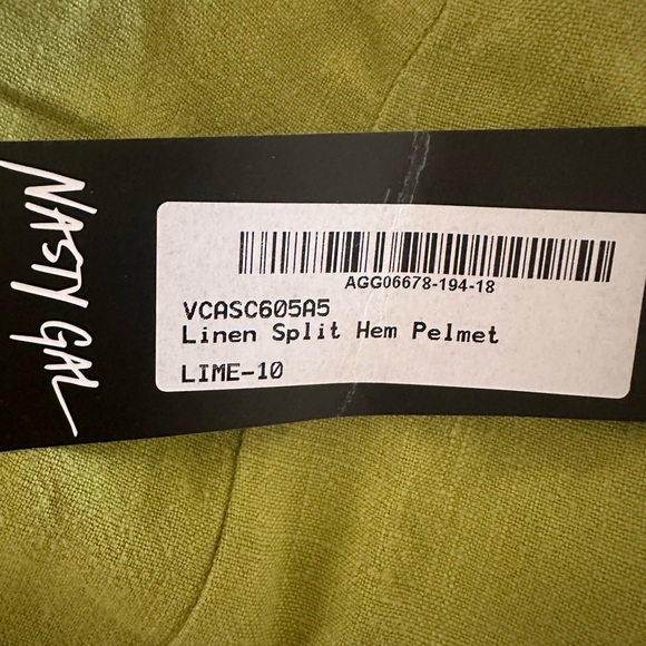 Nasty Gal Lime Green Linen Split Hem Pelmet Skirt - Picture 9 of 11